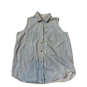 BILL BLASS MEDIUM VINTAGE Adult Blue Sleeveless Top